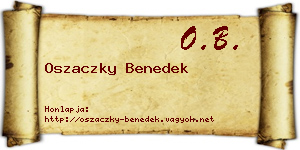 Oszaczky Benedek névjegykártya